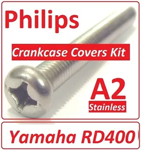 Yamaha RD400 - Kit de cubiertas de cárter - Philips A2 acero inoxidable - Imagen 1 de 1
