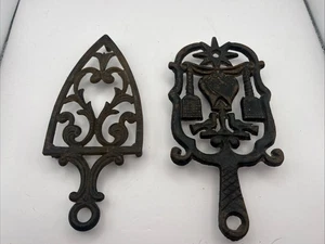 set of 2 cast iron trivets 8 inch - Picture 1 of 6