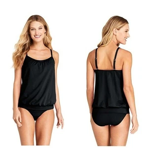costume da bagno donna Lands' end blouson Tankini taglia 12 PETITE - Foto 1 di 3