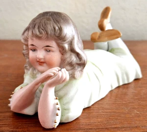 Antik Anfang 1900 deutsches handbemaltes Biskuitporzellan Klavier Baby - EUC - 5 1/2" - Bild 1 von 12