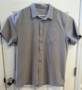 Vuori Shirt Adult XL Bridge Button Down Short Sleeve Mens V184 Gray - Picture 1 of 11