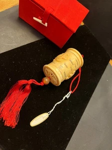 Carson Pirie Scott INRO Holz Schmuckstück Ende 1990er Schildkröte - Bild 1 von 12