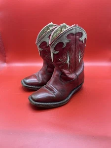 Stivali da cowboy vintage per bambini anni 50 Diamond C rosso/bianco stivali western - Foto 1 di 17
