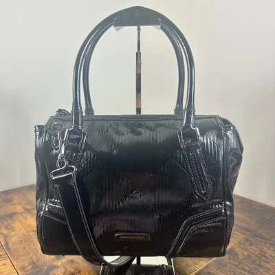 Burberry Black Patent Leather Satchel Handbag Shoulder Bag Made in Italy - Image 1 of 4