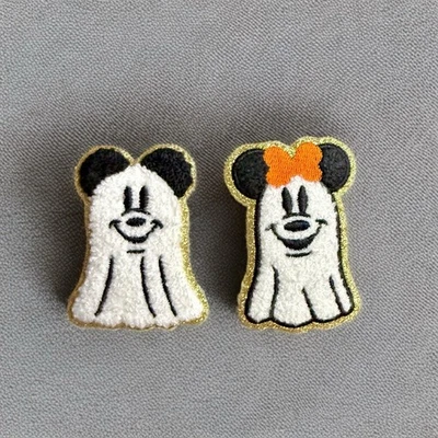 Iron On Patch Set - Halloween Ghost Mickey & Minnie Mouse, Spooky Cute - Image 1 of 3