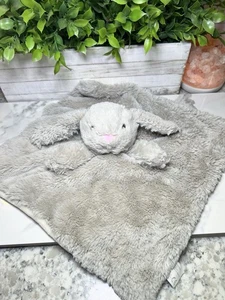 Kellytoy Bunny Rabbit Fur Satin Ear Baby Plush Lovey Security Blanket Sewn Eyes - Picture 1 of 4