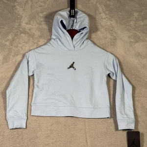 Jordan Hoodie Girls Size 5 Ice Blue Pullover Jumpman Logo Youth 4-5 YRS New NWT - Picture 1 of 11