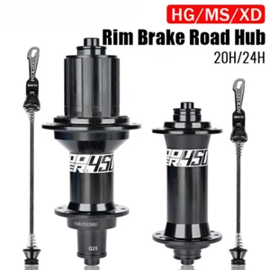 Road Bike Front Rear 6 Pawls 3 Teeth Hubs V Brake 20/24 Holes HG XD MS Freehub - Picture 1 of 37
