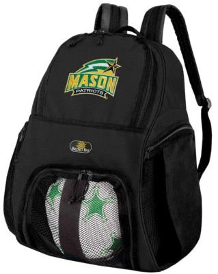 Mochila de fútbol GMU - Bolsa de voleibol de la Universidad George Mason - ¡BOLSILLOS LATERALES PARA ZAPATOS! Foto 1 de 3