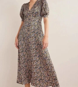 Boden Satin Midi Tea Dress Size 6petite - Picture 1 of 14