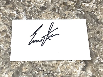 Ernie Irvan signed NASCAR HOF Driver Index Card JSA - Image 1 of 2