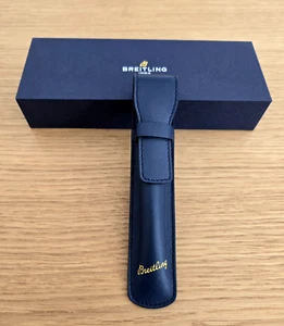 ORIGINAL BREITLING KUGELSCHREIBER PEN ETUI HÜLLE LEDER BLAU/BLUE NEU GIVEAWAY!! - Bild 1 von 5