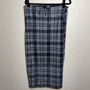 social collision size 2x Plaid Sheer Black And Gray Long Skirt New - Picture 1 of 5