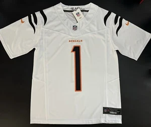 Camiseta deportiva pequeña JaMarr Chase #1 Vapor FUSE blanca Elite Quality Cincinnati Bengals - Imagen 1 de 10