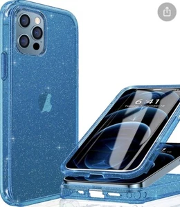 Miracase Hard Durable Plastic Case for iPhone 12 Pro Max 6.7 inch Teal Glitter - Picture 1 of 3