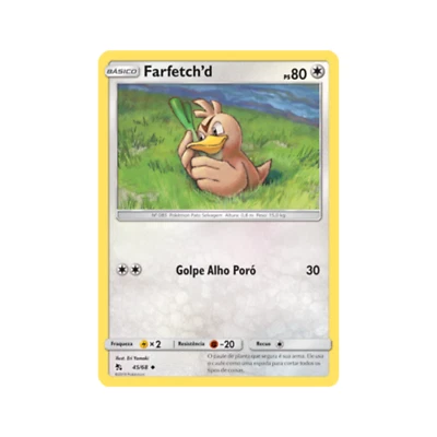 Card Pokémon Portuguese - Farfetch'd 45/68 Hidden Fates Ultra Rare Low Pop - Image 1 of 3