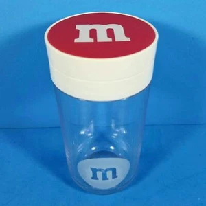 M&M's Candy Jar Container Canister Red M&M Acrylic Clear Plastic Air Seal 2018 - Picture 1 of 6