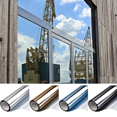 Película reflectante unidireccional para ventana de hogar vidrio privacidad tinte solar lámina adhesiva Foto 1 de 4