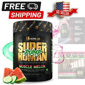 Caffeine-Free Superhuman Pump Pre Workout Powder - 42 Servings, Focus & Energy - Picture 1 of 11