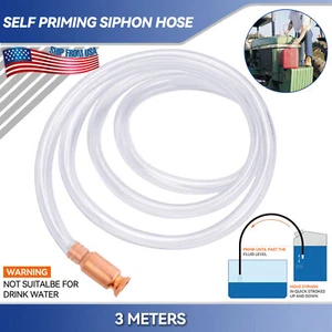 3M/10FT Siphon Siphon Hose Self Priming Jiggler Shaker Transfer Fuel Water Oil - Picture 1 of 9
