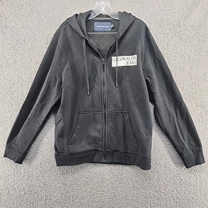 Sudadera con capucha para mujer negra CALVIN KLEIN JEANS manga larga cremallera, talla L. - Imagen 1 de 11