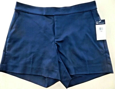 Women's shorts CHAPS size 10P navy blue flat front stretch NEW (te78) - Image 1 of 4