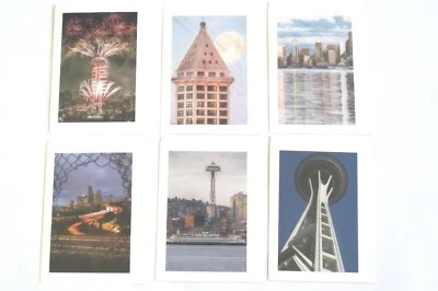 Set of 6 Seattle Photo Greeting Cards, Washington Blank Note Cards, Great Gift! - Image 1 of 2