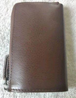 Llavero de cuero para hombre con doble cremallera alrededor de 6 llaveros billetera estuche  Foto 1 de 4