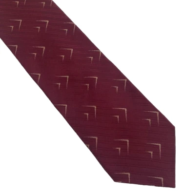 Giorgio Armani Burgundy Silk Wave Pattern Neck Tie Necktie 57" L 4" W Italy - Image 1 of 4