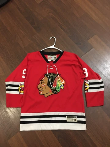 CHICAGO BLACKHAWKS 'BOBBY HULL' YOUTH JERSEY L/XL SEWN STITCHED HEROES OF HOCKEY Cover
