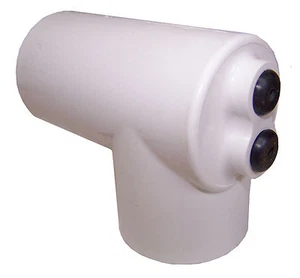 Wasserstraße: 411-5520 / 400-5540 - 90° Winkel mit 2 Schutzrohren 1,5" x 1,5" PVC Slip - Bild 1 von 2