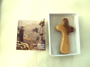 CROCE COMFORT PORTATILE IN LEGNO DI ULIVO DI BETHLEHEM con SCATOLA #EJV - Foto 1 di 4