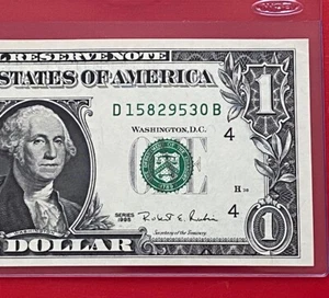 1995 $1 Dollar Bill FRN, ( CLEVELAND D ) UNCIRCULATED BANKNOTE. - Picture 1 of 3