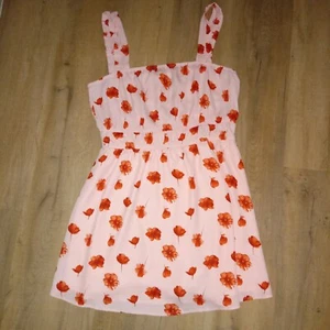 Rokoko Pink Floral Mini Dress Women's Size L Tank Style Flowy Spring Design - Picture 1 of 4