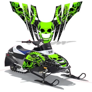 Snowmobile Full Graphics kit Decal for Polaris XC 120 2000-2020 MALICE GREEN - Imagen 1 de 1