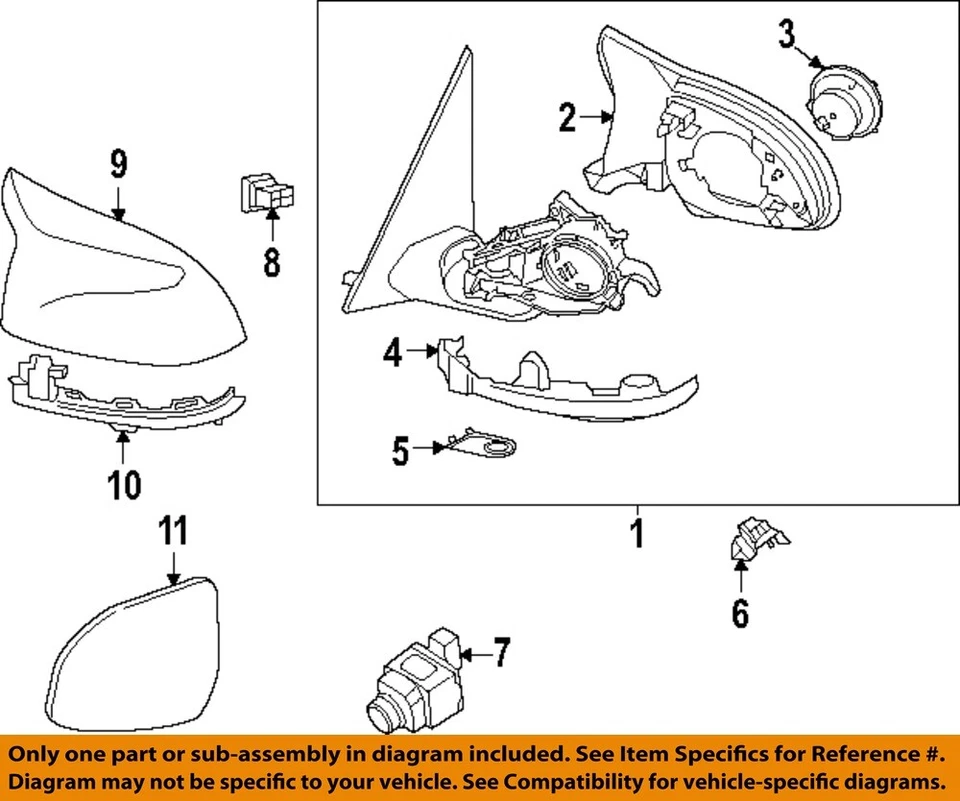 Оригинальные наружные зеркала для передней двери BMW 15-25 X3, X4, X6 стекло зеркала 51167291240 - Изображение 1 из 1