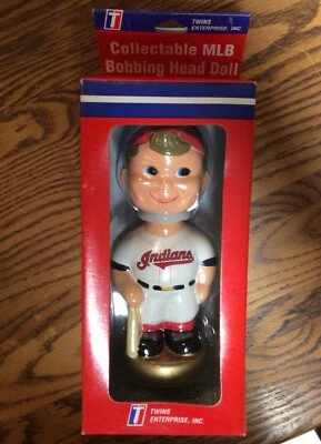Muñeca Bobblehead Niño Estilo Vintage Indios Cleveland 2002 Twins Enterprise RARA Foto 1 de 4