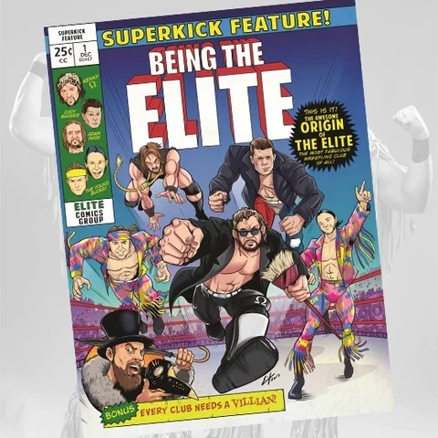 AEW *6X SIGNED* BEING THE ELITE 18X24 POSTER (JSA) Wrestling Cody Rhodes WWE WCW Cover