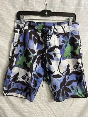 Genuine Volcom Stone Hawaiian Blue Floral Board Shorts Swim Trunks Size 30 Foto 1 de 4