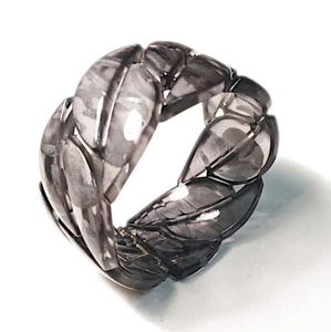 Bracciale Bracciale Grigio Fumè Accenti Grigio Chiaro, Plastica Dura Cerniera Larghezza 1 1/4” - Foto 1 di 3
