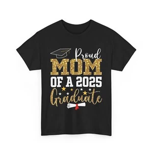 Mom Graduation 2025 T-shirt, Proud Mom of A 2025 Graduate Women T-shirt - Picture 1 of 9