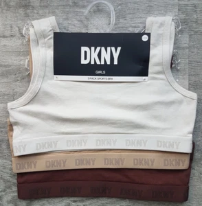 DKNY GIRLS 3 PACK SPORTS BRA 8-10 YRS - Picture 1 of 5