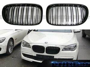 FIT 2009 2010 2011 2012 2013 2014 2015 BMW F01 F02 DUAL BAR GLOSSY BLACK GRILLE - Picture 1 of 4