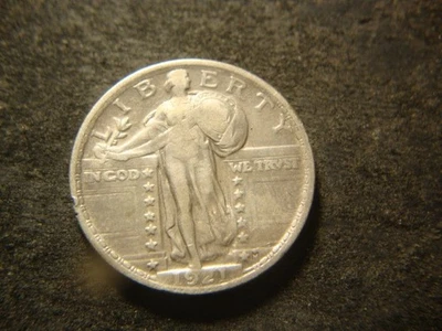 1921 VF XF Full BOLD DATE Standing Liberty Quarter Premium Coin PSC - Image 1 of 2