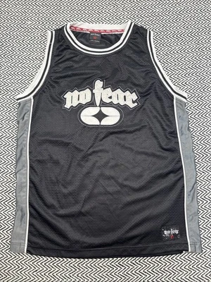 Y2K No Fear MENS LARGE Embroidered Basketball Jersey Tank Top Skate Grunge - Image 1 of 4