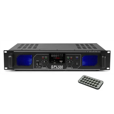 Skytec SPL500 500W DJ Amplifier USB MP3 AUX Rack Mount PA System - Image 1 of 4