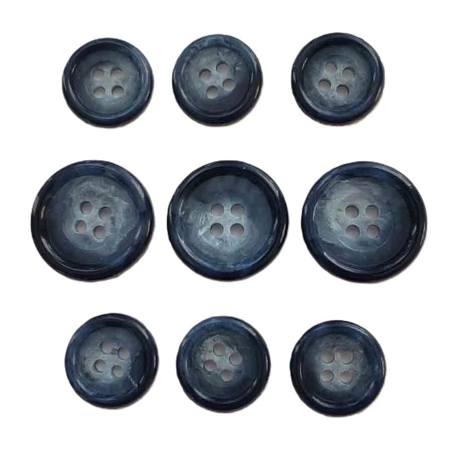 Rare Hart Schaffner Marx Blue Cast Gray Genuine Horn Suit Buttons Set M2X Men's - Image 1 of 1