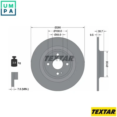 2x BRAKE DISC 92320003 FOR FIAT MAZDA ROADSTER/Targa/IV MX-5/RF/MIATA  ABARTH - Image 1 of 4