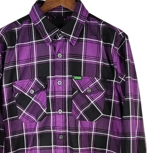 Camisa Dixxon Para Hombre Mediana Púrpura Negra Cuadros La Franela Regan El Exorcista - Imagen 1 de 11
