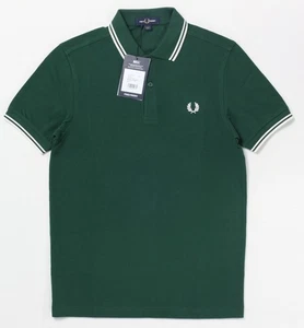 Fred Perry Twin Tipped 100% Cotton Polo M3600 Green NWT New with tags S - Picture 1 of 24